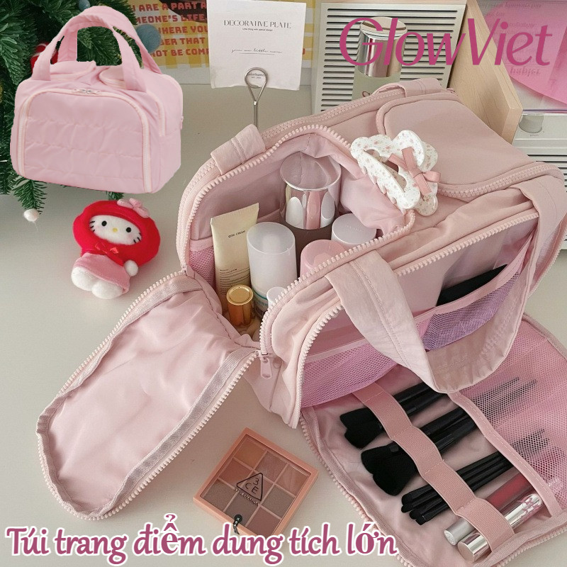 Túi Đựng Mỹ Phẩm Du Lịch Đa Năng, Nhiều Ngăn Chống Thấm, Bảo Vệ Đồ Trang Điểm Toàn Diện