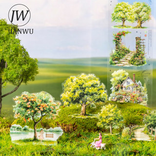JIANWU 65mm * 200cm Phong Cảnh Cây Series Vintage Cây Phong Cảnh Chất Liệu Cắt Băng PET Tạp Chí Sáng Tạo Sổ Lưu Niệm Văn Phòng Phẩm