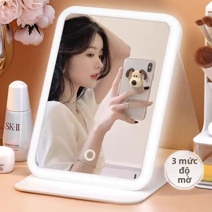 Gương Makeup LED Gập Gọn Để Bàn - Đèn Soi Di Động Cho Nữ Phong Cách Hàn Quốc Đang Hot Trend