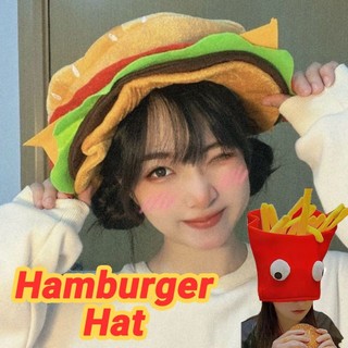 Mũ Hamburger Tiệc ASHCER, Sáng Tạo Dễ Thương Trang Trí Khoai Tây Chiên Mũ, Mũ Đội Đầu Hoạt Hình Thoải Mái Mềm Mại Halloween Mũ Phụ Kiện Trang Phục Dự Tiệc