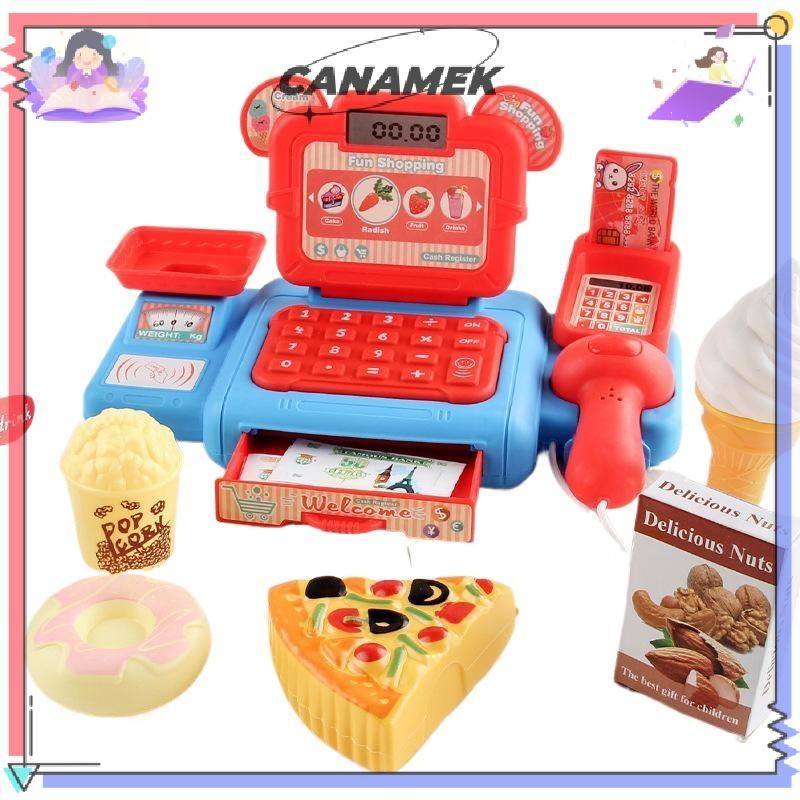 CANAMEK 1 Bộ Mua Sắm Thu Ngân Chơi Đồ Chơi Bộ Trò Chơi Cho Trẻ Em Máy Tính Tiền Playset Siêu Thị Thanh Toán Đồ Chơi Có Âm Thanh Và Ánh Sáng CSF