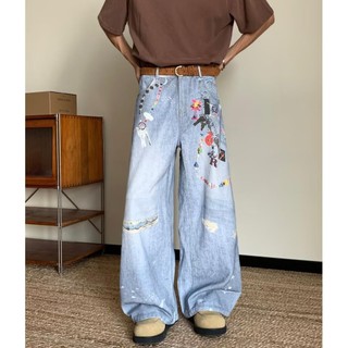 Quần Jean Nam Retro Chất Lượng Cao, Thiết Kế Trung Tính