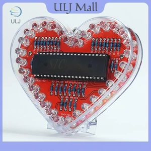 ULJ LED Hình Trái Tim Dòng Chảy Bộ Điện Tử DIY Với 32 Đèn LED Nhiều Màu Sắc DIY Hàn Thực Hành Chạy Bằng Pin.