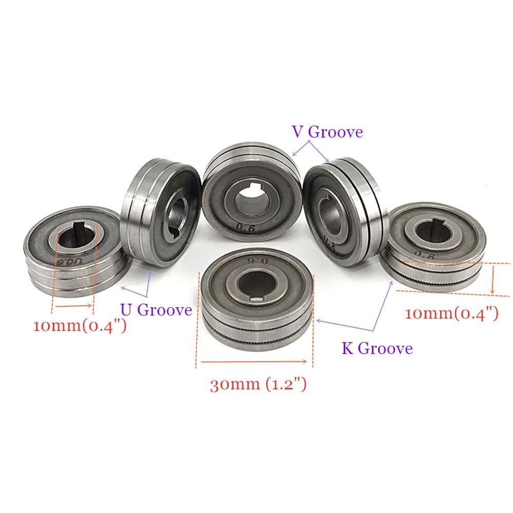 MIG MAG Hàn Thức Ăn Con Lăn Dây Bánh Xe Truyền Động 0.6 / 0.8 / 1.0mm Knurl V U K Rãnh Cho Thép Nhôm Dây Thông Lượng Dây Máy Hàn