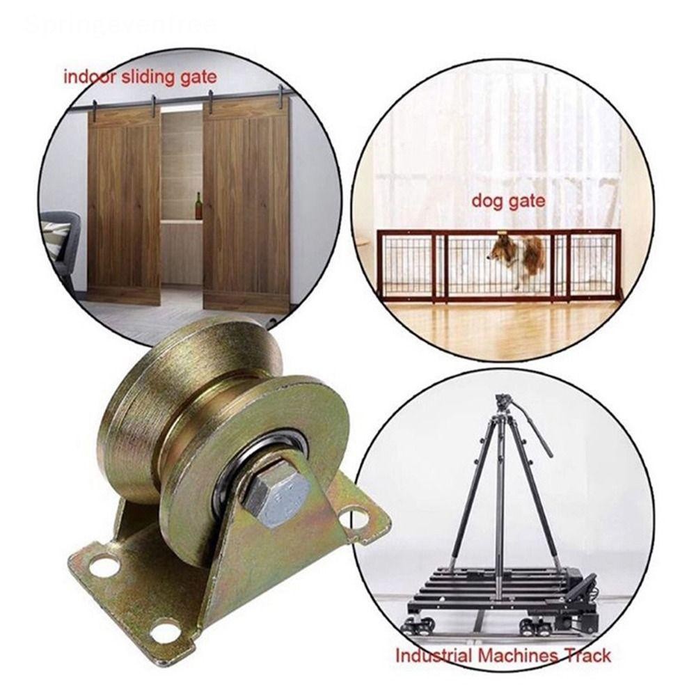 【COD】Bộ Ròng Rọc Bánh Xe Cửa Cổng Trượt – Con Lăn Chữ U/V, Thép Mạ Màu, Phụ Kiện Phần Cứng Cửa Trượt Đa Năng