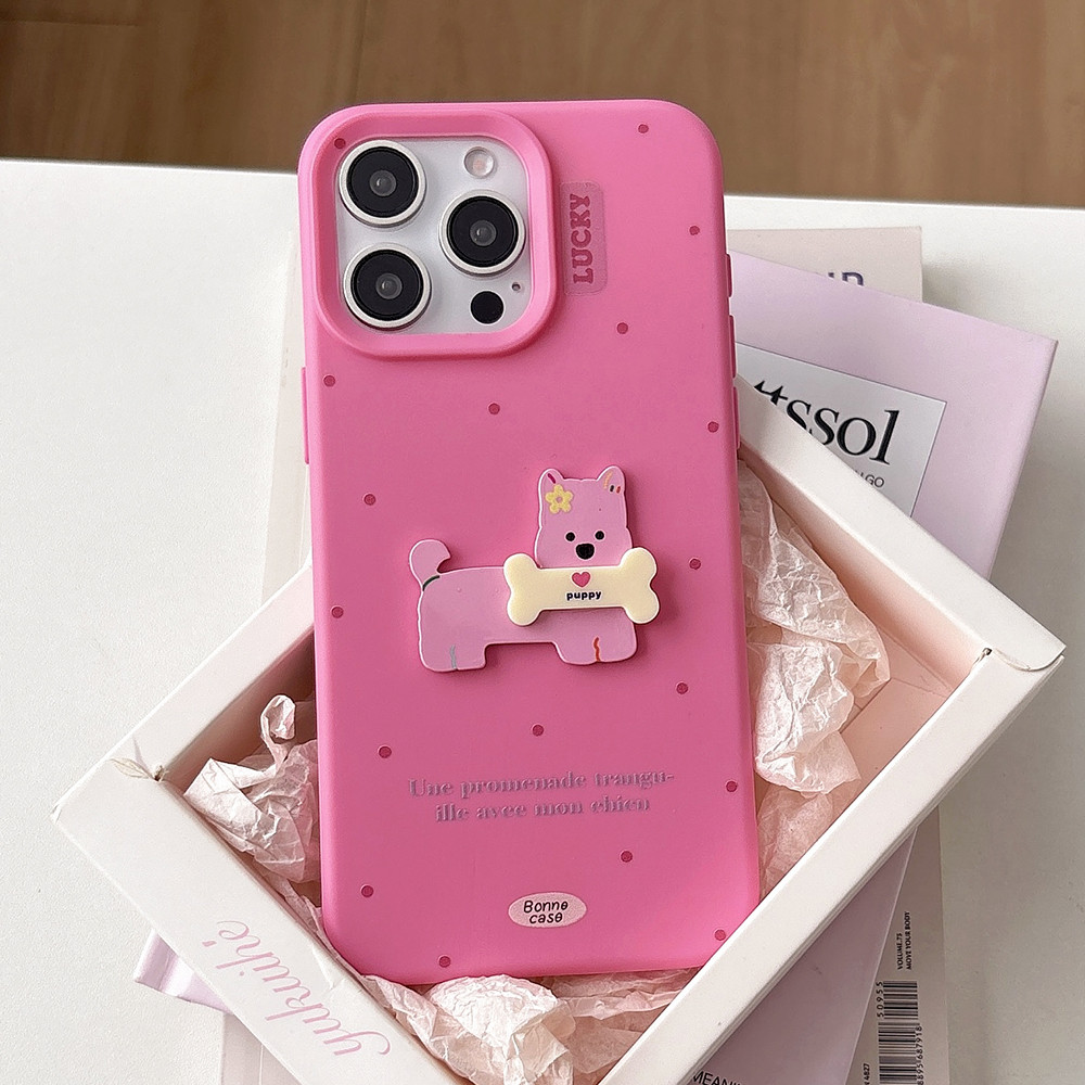 Ốp Điện Thoại Mềm 3D Dot Dog Cho iPhone 17 Pro Max 17 Air 16 Plus 15 14 13 12 11 Vỏ Bảo Vệ Chống Sốc