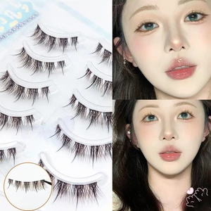 Đen Nâu Trong Suốt Ban Nhạc Wispy Lông Mi Người Phụ Nữ Mô Phỏng Lông Mi Giả Để Làm Đẹp Mắt Cosplay DIY Trang Điểm