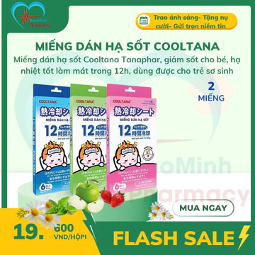 Miếng dán hạ sốt Cooltana Tanaphar, giảm sốt cho bé, hạ nhiệt tốt làm mát trong 12h, dùng được cho trẻ sơ sinh