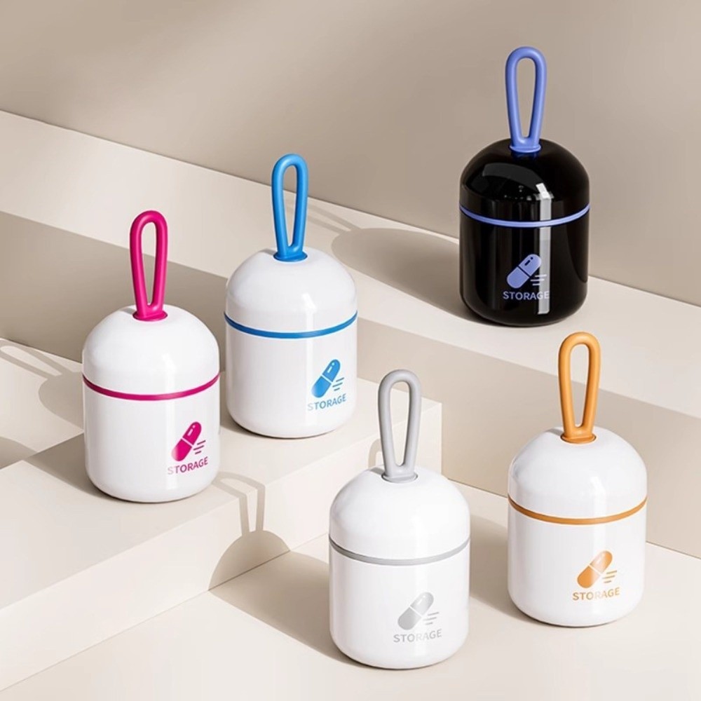 Thuốc FAVORITEGOODS, Hộp đựng thuốc Mini đầy màu sắc, Hộp đựng máy tính bảng đa ngăn hình tròn di động bền bỉ