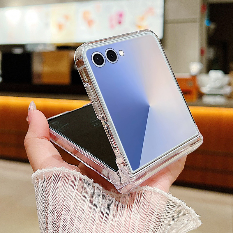 Hoa Họa Tiết Trong Suốt Ốp Lưng Điện Thoại Samsung Galaxy Z Flip 7 Flip 6 Flip 5 Flip 4 5G Full Bản Lề Cứng PC Gấp Bao Dành Cho Samsung Z Flip7 Flip6 Flip5 Flip4 Flip3