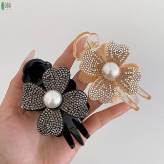 Kẹp tóc ngọc trai hoa chắc chắn, chống trơn trượt, không gây kích ứng, phù hợp cho đuôi ngựa cao hoặc búi tóc