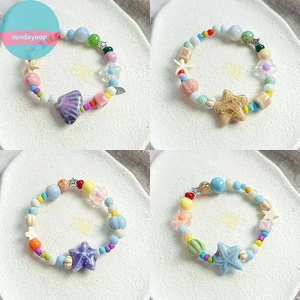 Sund Gốm Nhiều Màu Sắc Sao Biển Đính Hạt Vòng Tay Nữ Boho Cá Hạt Dây Xích Bãi Biển Đảng Trang Sức VN