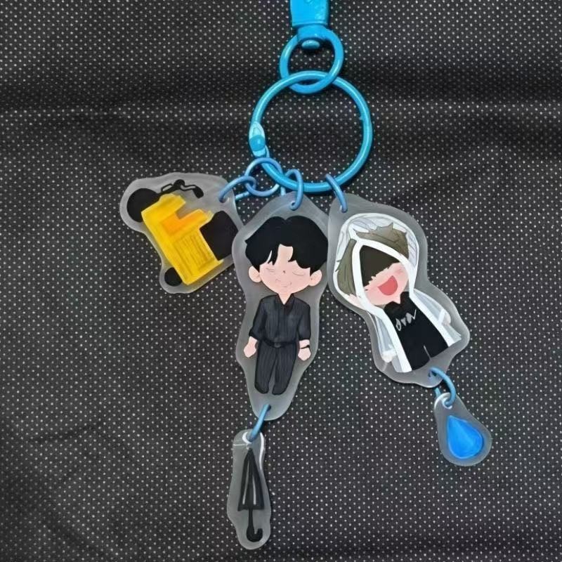 ✨Chống lại tình yêu Hàng hóa mới nhất Móc khóa Acrylic CP Mặt dây chuyền Schoolbag Ba lô Quà tặng bạn bè có giá trị cao sau khi vận chuyển 25.7.29