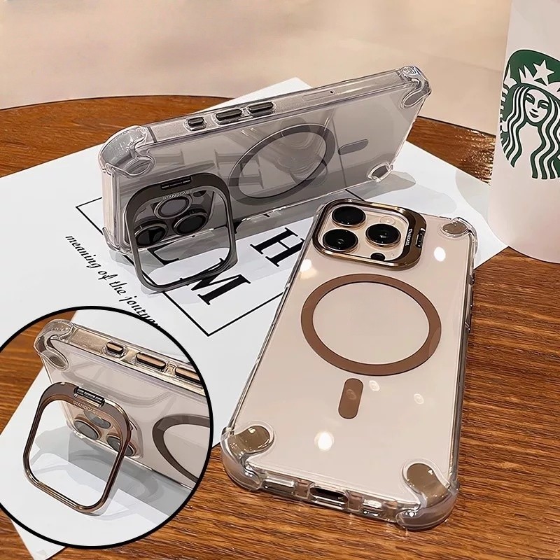 Giá đỡ bảo vệ Camera Vỏ điện thoại từ tính cho iPhone 16 11 12 13 14 15 pro max 15 16 plus Bảo vệ ống kính chống rơi Vỏ cứng bảo vệ điện thoại