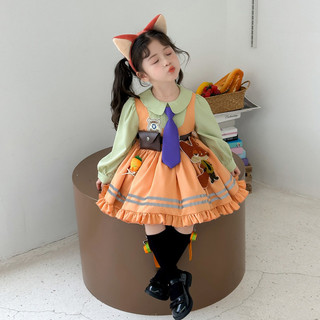 Cô Gái Judy Thỏ Sĩ Quan Cảnh Sát Gothic Đầm Cô Gái Nick Cáo Xanh Đầm Công Chúa Show Đầm