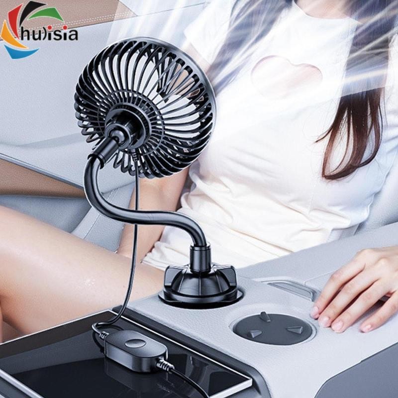 chulisia Quạt giữ cốc phía sau Điều chỉnh 360 với Quạt xe tải cổ ngỗng linh hoạt USB