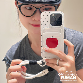 Vỏ Đựng Thẻ Apple Màu Đỏ Cho Vivo iQOO Z10 Z9 Turbo Z10X Z9X Z8 Z8X Z7 Z7X Z6 Z6X Z5 Z5X Z3 Z1 Neo 10 9 8 7 6 5 SE Pro + 3 Vỏ Mềm Có Dây Tay