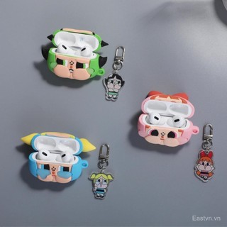 [Mặt dây chuyền] 2025 Phong cách mới Powerpuff Ba chiều dành cho bé gái Tai nghe nhét tai Bluetooth không dây Vỏ bảo vệ miễn phí Mặt dây chuyền SDTH đa năng