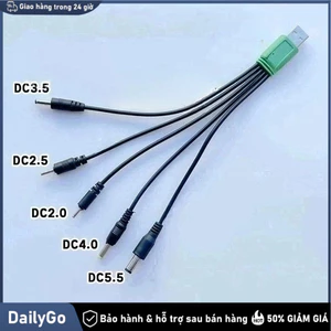 Cáp Dữ Liệu Sạc USB Đa Năng Đầu Tròn 2.5/3.5/5.5mm – Sạc Ổn Định, Kết Nối Nhanh, Chất Lượng Tốt