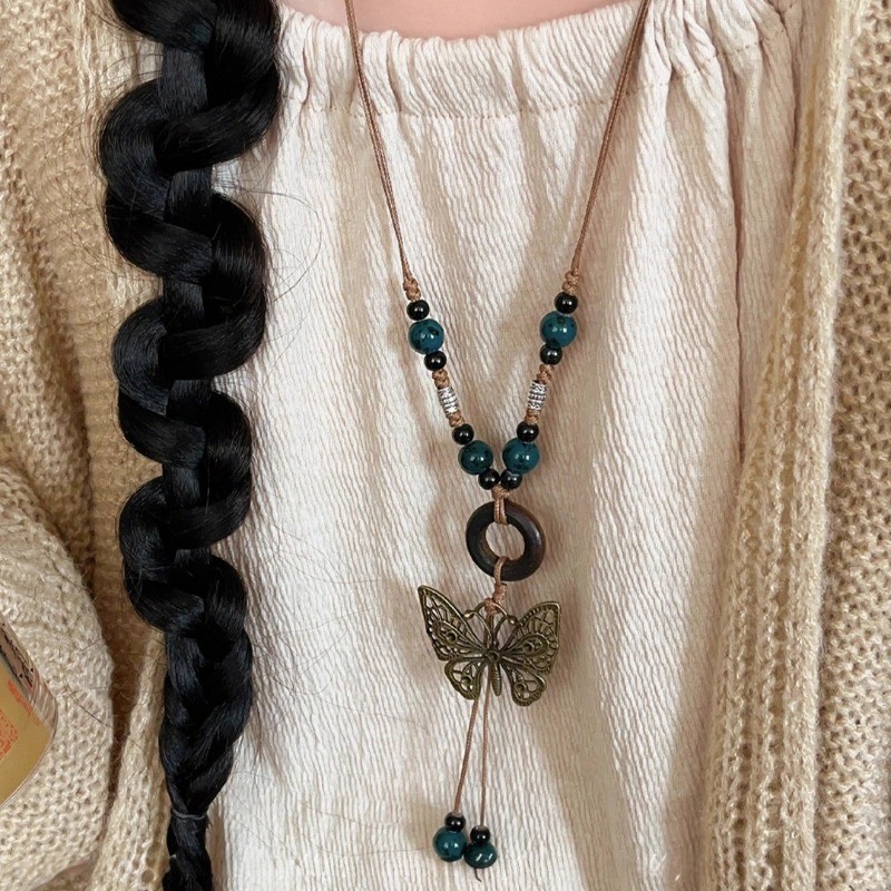 Vòng cổ nữ Bohemian Phong cách mới Vòng cổ lá cổ điển