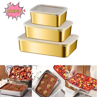 [PNPIA] Khay đựng bánh Tiramisu bằng thép không gỉ có nắp Hộp bảo quản bánh Dụng cụ làm bánh tráng miệng gia đình VN