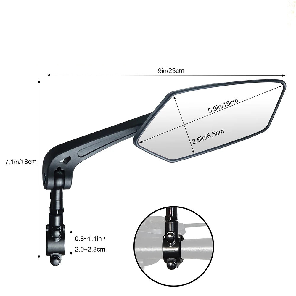Gương xe máy điện - Vẻ ngoài đẹp trai Điều chỉnh 360 độ ，Bề mặt gương HD - thích hợp cho gương xe đạp(có bán lẻ bên trái và phải )