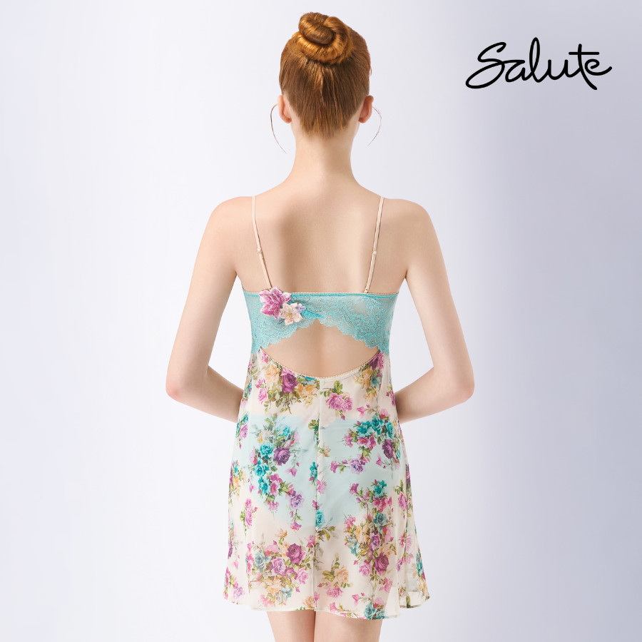 Váy ngủ Wacoal Salute ISTJ213 đầm 2 dây cao cấp hoa thêu 3D nổi - STJ213