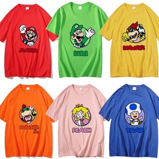 Áo thun Super Mario in hình hoạt hình Áo thun người lớn Thoải mái và thoáng khí Áo thun đa năng hàng ngày