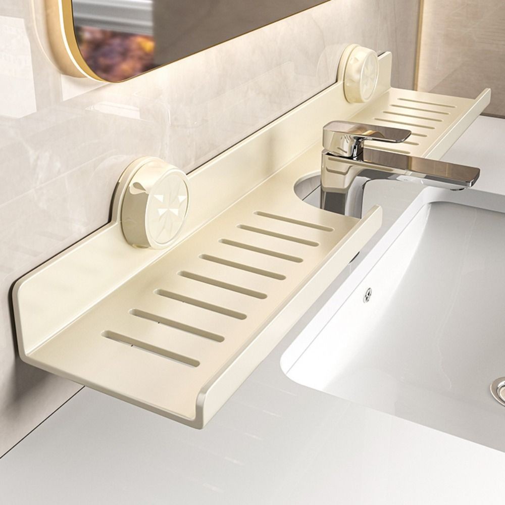 Dụng cụ sắp xếp vòi AWNGD, Kệ lưu trữ cốc hút treo tường không đục lỗ, Giá phòng tắm chống nước tiết kiệm không gian Mặt trước gương