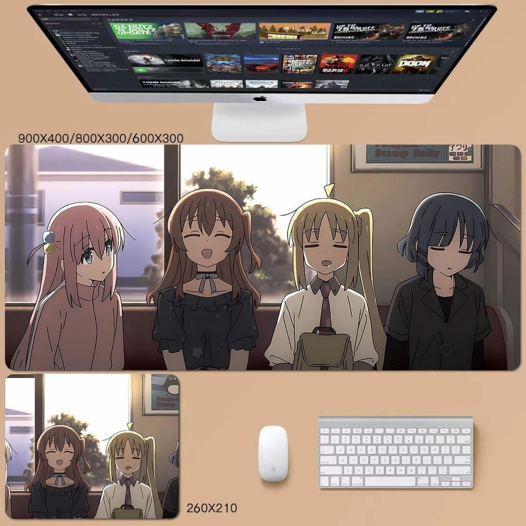 Bocchi the Rock! Tấm lót chuột để bàn 90x40cm Kích thước lớn | Ban Nhạc Anime | Cao su chống trượt dày 3mm | Miếng đệm chơi game mở rộng cho PC, học tập