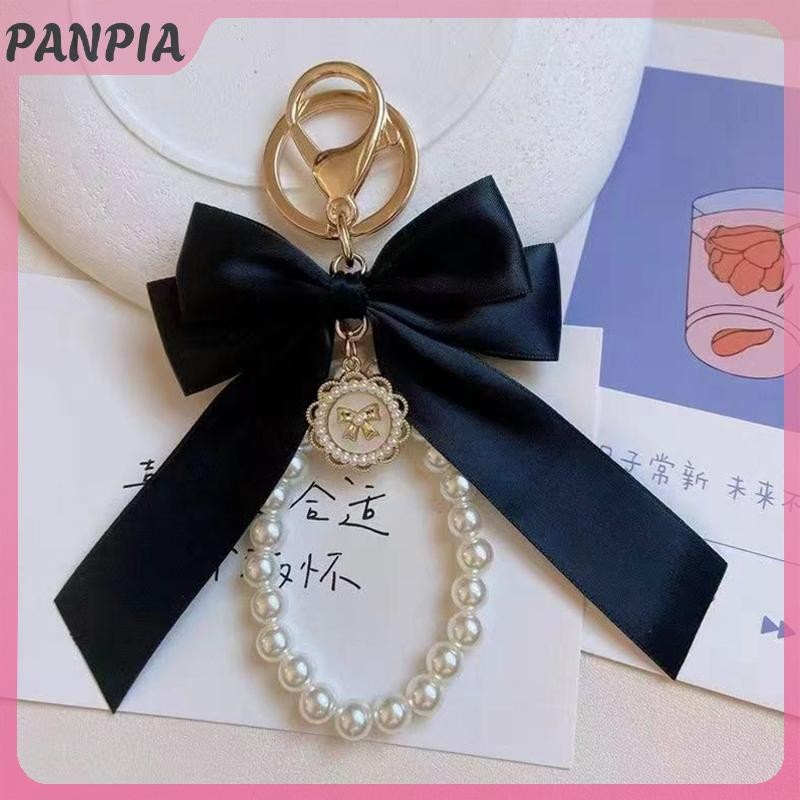 PNPIA-Key Túi Mặt Dây Chuyền Phụ Kiện Ngọc Trai Giả Nơ Móc Khóa Dễ Thương Đính Hạt Vòng Tay Cho Ví Túi Ba Lô Xe Charm Ruy Băng