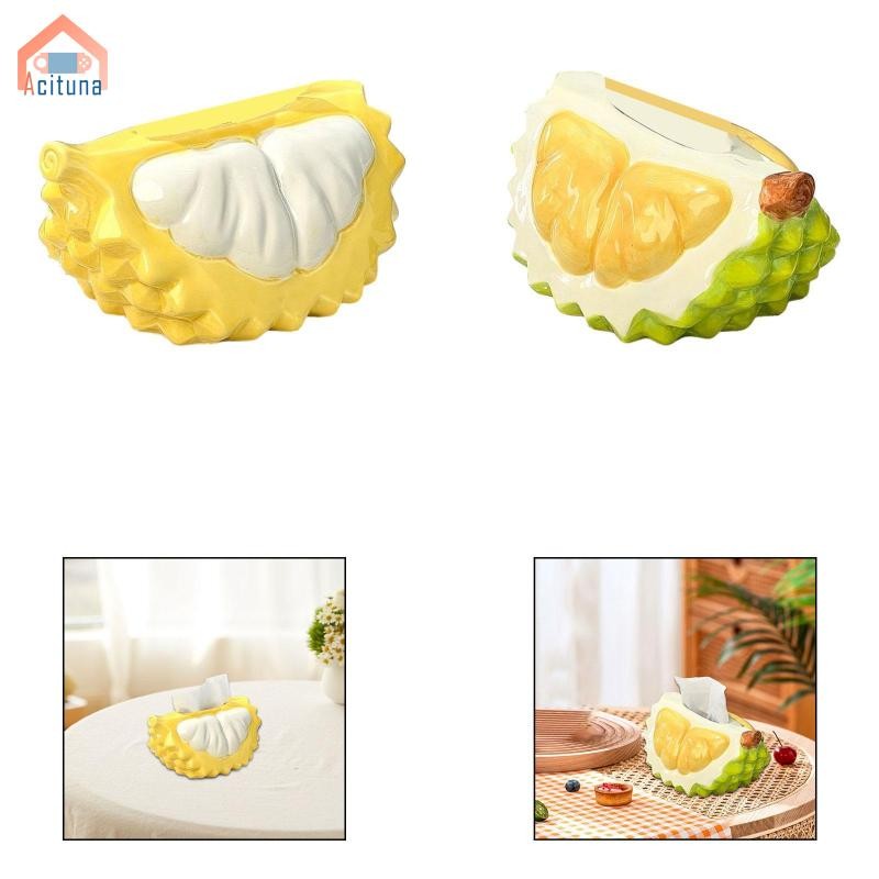 Hộp đựng khăn giấy hình sầu riêng Hộp đựng khăn giấy trang trí trang trí Hộp lưu trữ cho phòng ngủ Phòng khách Mặt bàn Đầu giường để bàn