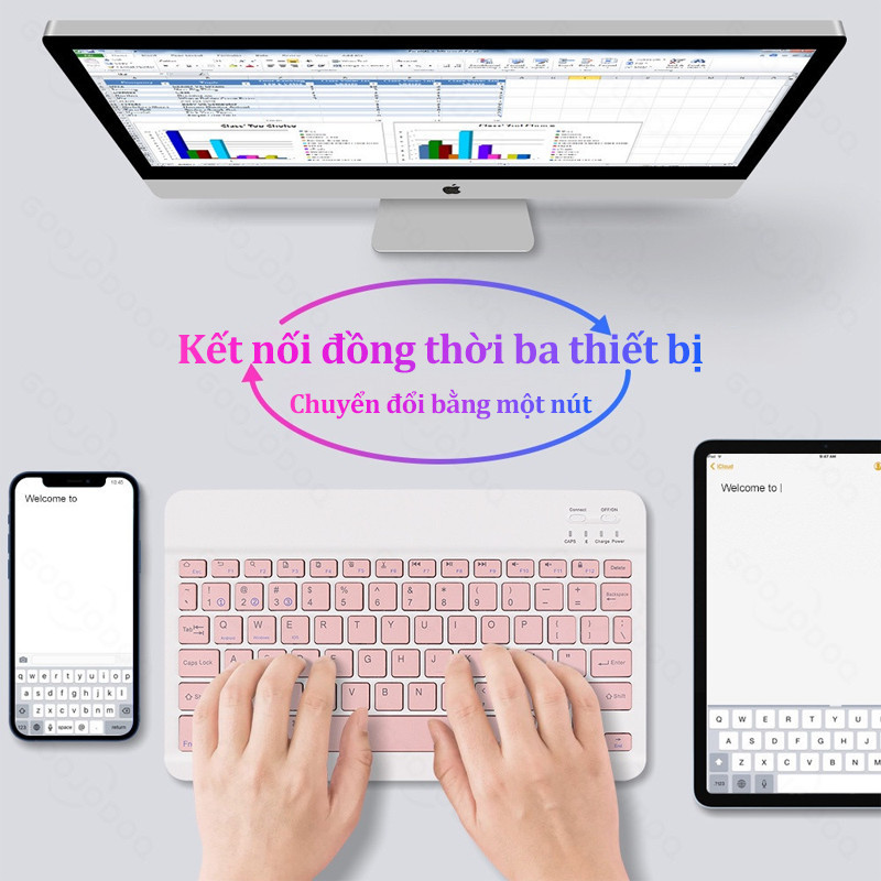 Bộ bàn phím và chuột Bluetooth 10 inch, dễ dàng mang theo phù hợp với máy tính bảng/điện thoại