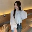Áo sơ mi dài tay cổ đứng kiểu Pháp, áo nơ buộc dây mới