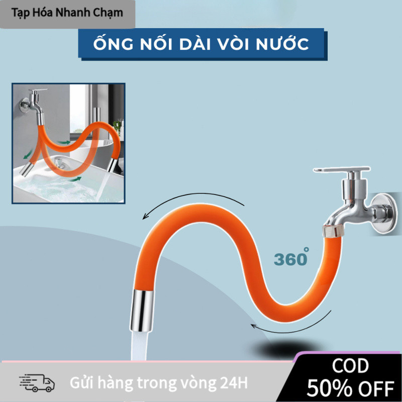 【COD】Bộ mở rộng vòi nước silicon 50cm xoay 360°, tăng áp lực nước, đầu nối linh hoạt cho chậu rửa bếp và lavabo