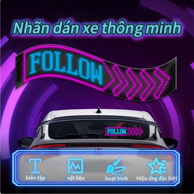 Đèn led MA TRẬN hiện thị màn hình OTO，Màn Hình LED Ô Tô, Cuộn quảng cáo, Chống nước IP65