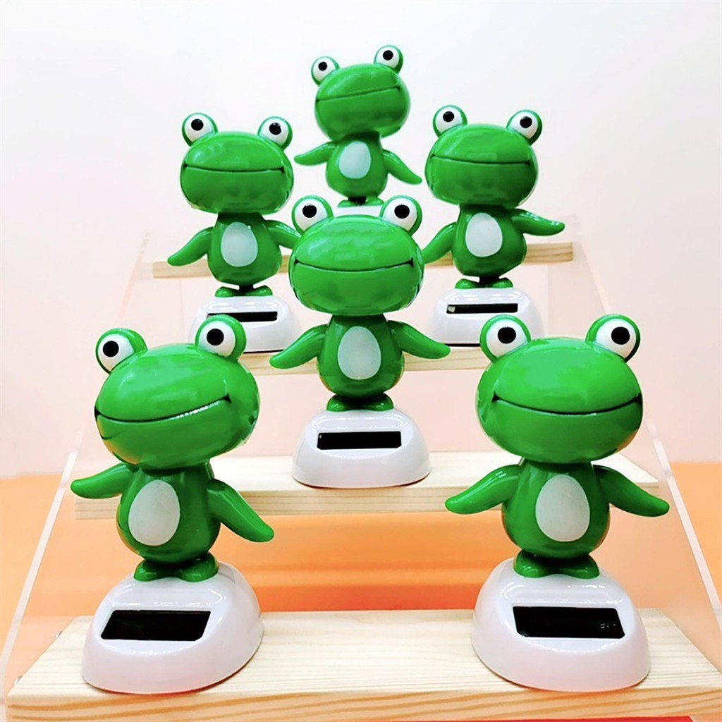 Chạy Bằng Năng Lượng Mặt Trời Bobble Head Ếch Năng Lượng Mặt Trời Nhảy Múa Đầu Lắc Đồ Chơi Bảng Điều Khiển Ô Tô Trang Trí
