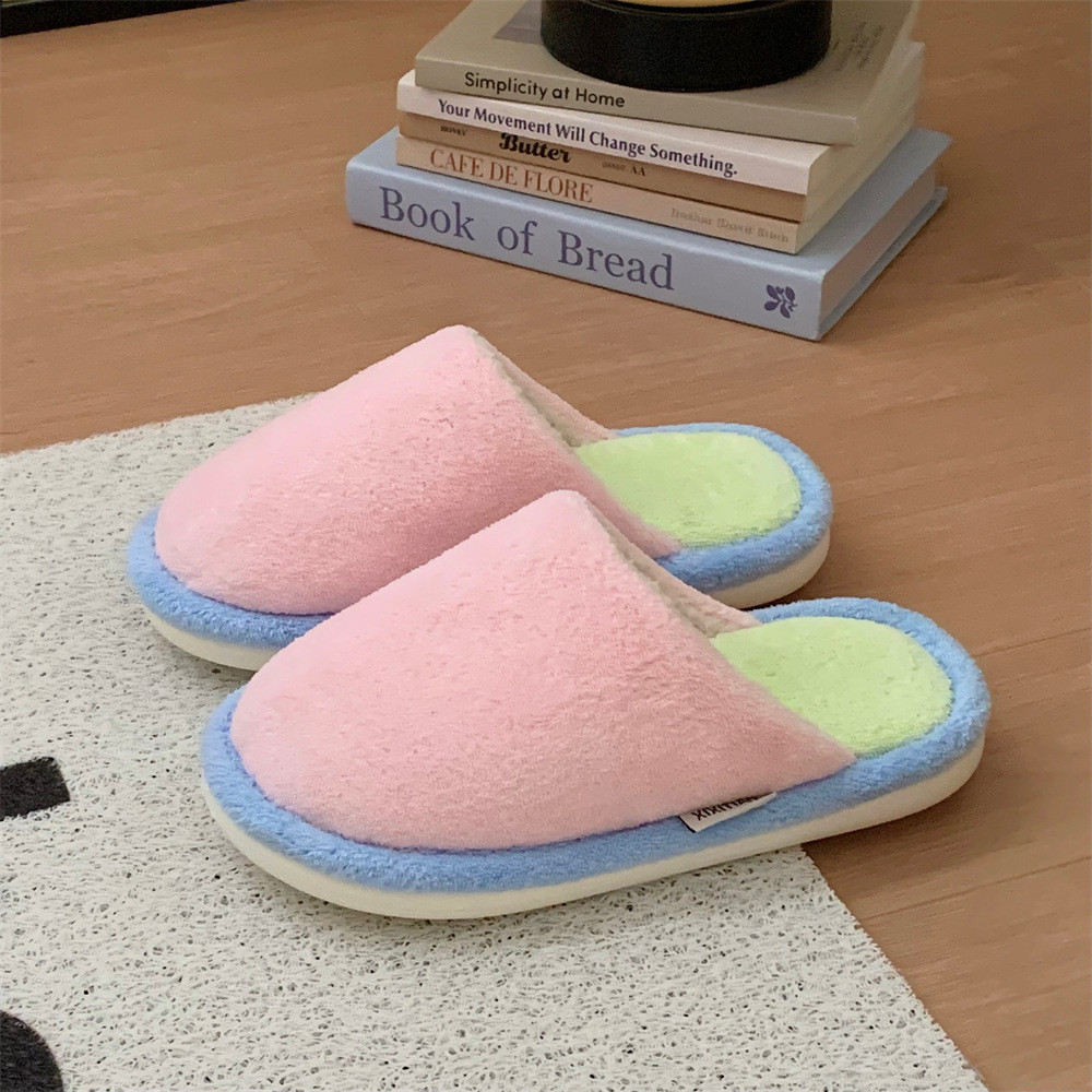 XIXITIAO Dép Cotton Mùa Đông Nhật Bản Thời Trang Nam Nữ Cặp Đôi Thời Trang Nhà