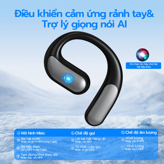 Tai nghe không dây Bluetooth Goojodoq cảm ứng AI Smart OWS Bluetooth 5.4 Hộp sạc kim loại