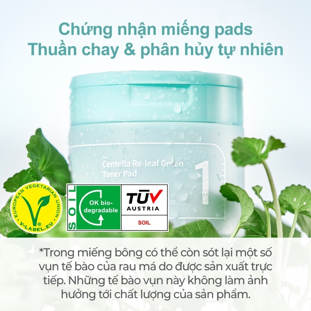 Nước Hoa Hồng Dạng Miếng Làm Dịu Da Numbuzin Centella Re-Leaf Green Toner Pad No.1 (190ml / 70 Pads)