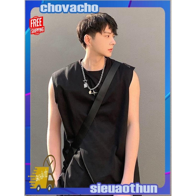 Áo thun Tanktop Cổ tròn Sticker LUCKYSTORE ICVCVNI Unisex