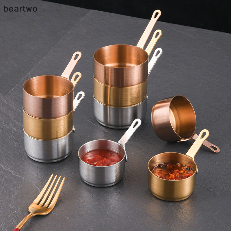 < Beartwo > Cốc đựng nước sốt bằng thép không gỉ 304 có thể xếp chồng lên nhau có chảo đựng nước sốt cho bữa tiệc dã ngoại tại nhà Bát đựng gia vị đẹp