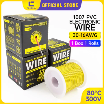Cuộn đơn / Đóng hộp 1007 Dây điện tử PVC 30-16AWG Đồng đóng hộp Dây đơn lõi đa dây OK Dây trên không Dây bay Bảng mạch Dây kết nối đèn LED