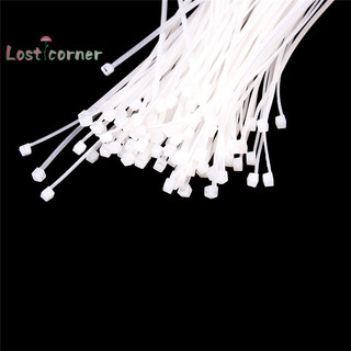 [Lostcorner] 100 chiếc Dây buộc dây cáp màu trắng đen Dây buộc dây cáp Nylon tự khóa [Mới]
