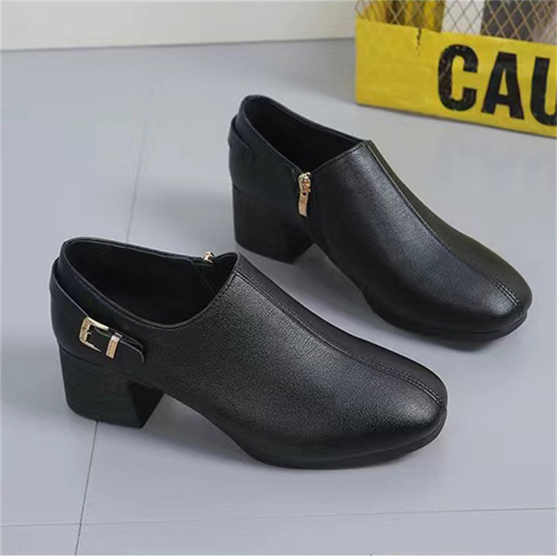Giày Bốt Nữ Atikota Giày Da Cao Su Đế Mềm Thoải Mái Nữ Làm Việc Cho Nữ