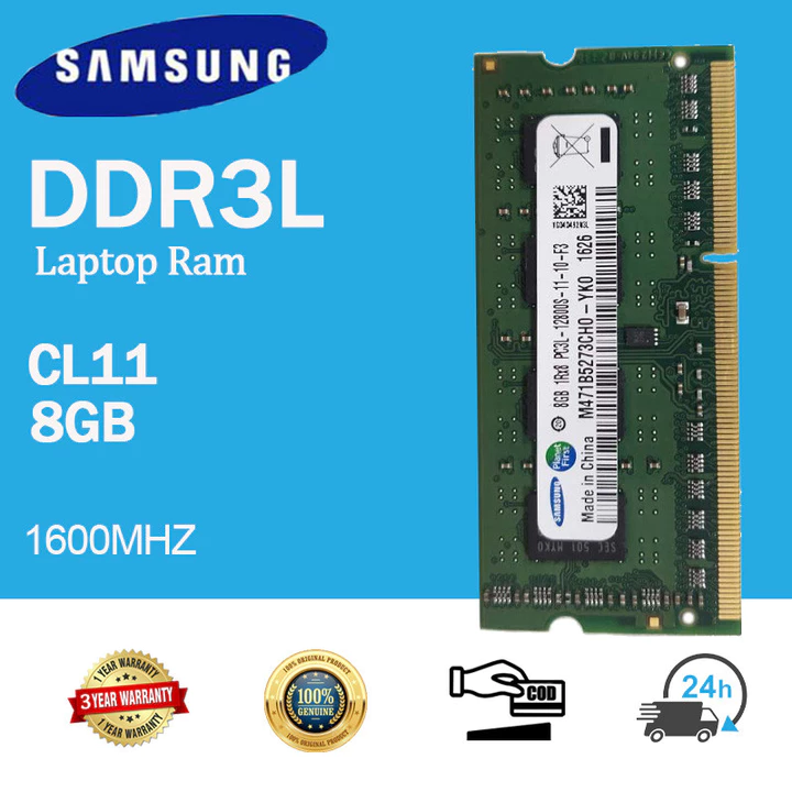 Samsung 8GB DDR3L 1600MHZ RAM 1RX8 PC3L-12800S 1.35V SODIMM RAM Laptop Memory