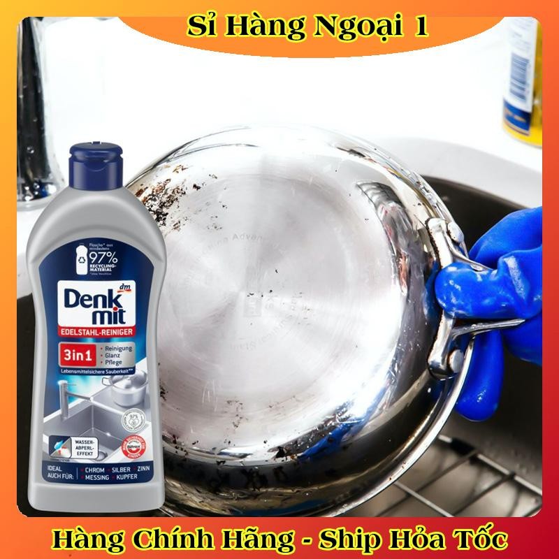 Dung dịch vệ sinh tẩy rửa inox, bồn rửa chén bát, tẩy dầu mỡ trên bếp DENKMIT 3 IN 1 - Dung tích 300ml