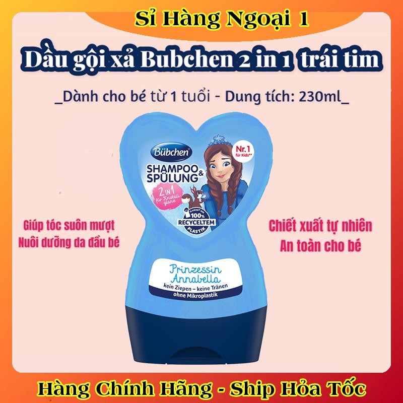 [Hàng nội địa Đức] Dầu gội xả 2in1 Bubchen công chúa cho bé của Đức