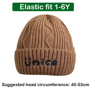 Mũ ấm áp mùa đông RISEDOT, Mũ len dệt kim dày lót nhung, Thời trang thêu chữ Unisex cho bé 1-6 tuổi
