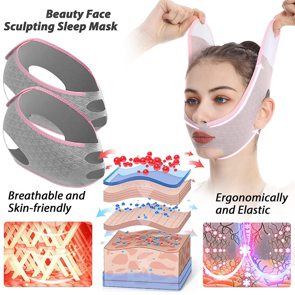 SEVICH  Beauty Face Sculpting Sleep Mask V Shaped Face Lifting Bandage Chống nhăn Làm săn chắc nâng Mặt nạ định hình Mặt nạ định hình Giảm béo Dụng cụ định hình